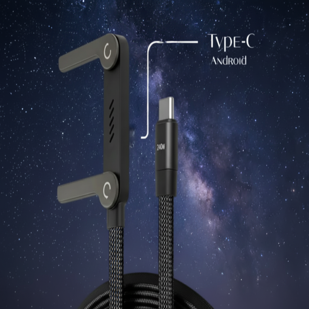FlexCharge 240W Fast Charging Cable & Phone Stand