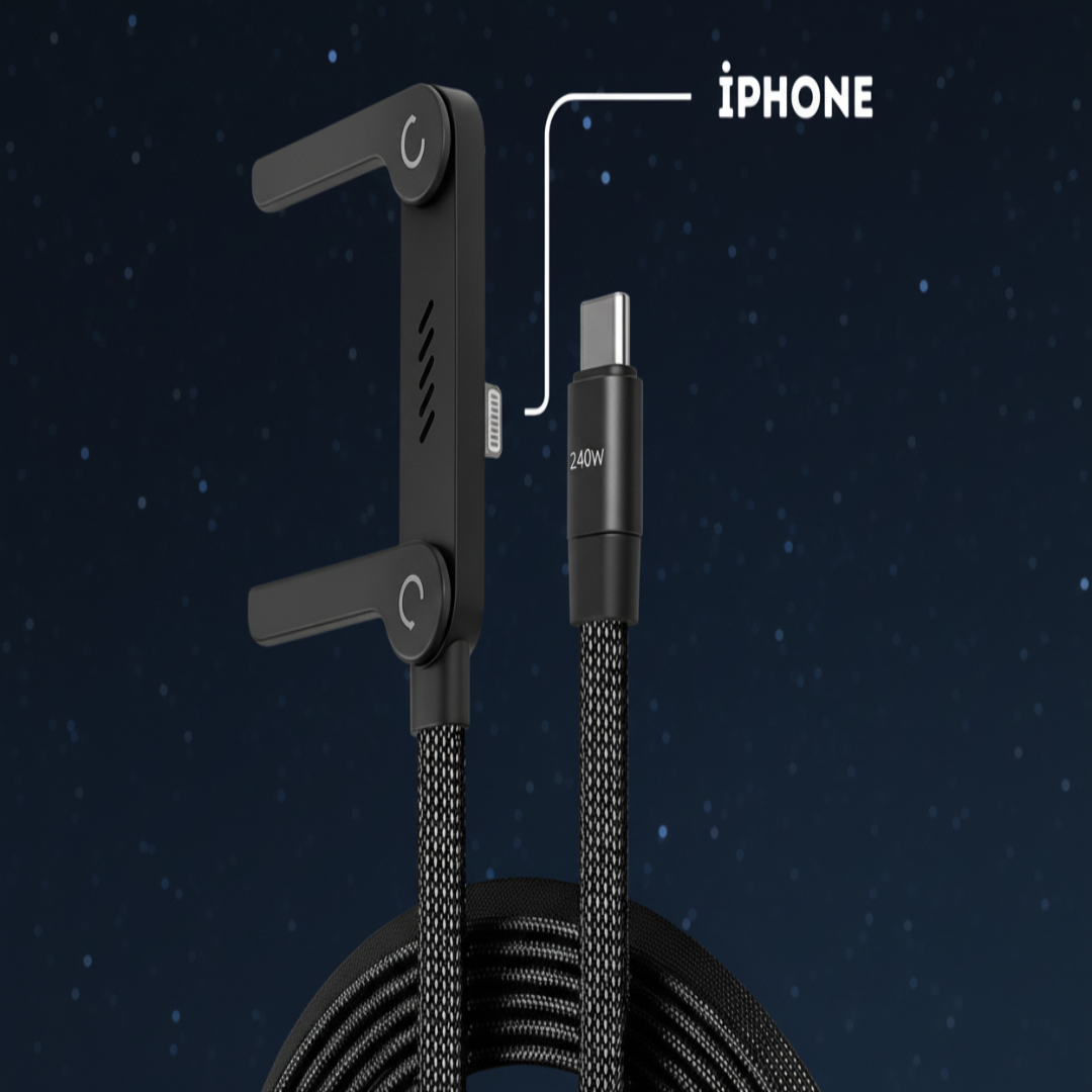 FlexCharge 240W Fast Charging Cable & Phone Stand