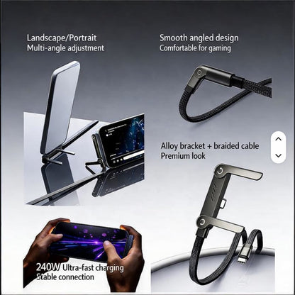 FlexCharge 240W Fast Charging Cable & Phone Stand